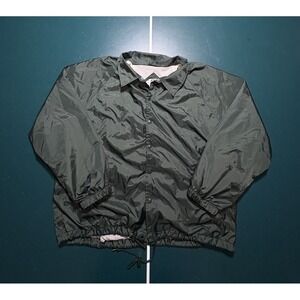 Vintage Franklin Coaches Jacket Men's XL Green Windbreaker Nylon Snaps Lined 90s